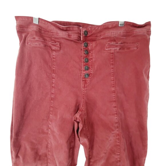 Mica Los Angles Women's  Button Fly Barrel Crop Denim Pants Size 16W - Picture 3 of 7